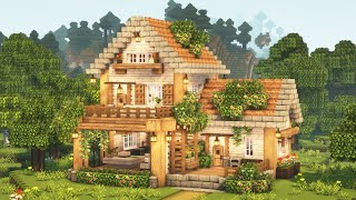 Minecraft 🌿✨ Cozy Cottagecore House Tutorial  Mizunos 16 Craft Resource Pack [upl. by Ayit]