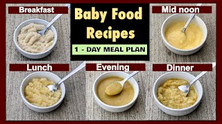 8 MONTHS BABY FOOD  1 DAY MEAL PLAN of 8  9 MONTHS BABY  Baby Food Recipes [upl. by Hpejsoj572]