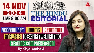 Hindu Editorial Analysis  14 November 2024  Vocab Grammar Reading Skimming  By Kinjal Gadhavi [upl. by Aneeh494]