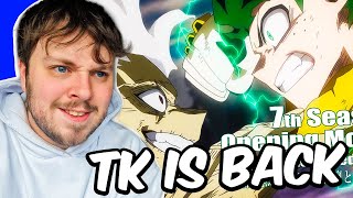 TK IS BACK🔥🔥 My Hero Academia SEASON 7 OPENING First Time Reaction [upl. by Firooc]