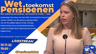 Terugkijken Wet toekomst pensioenen beantwoording Carola Schouten  Pensioendebat Tweede Kamer [upl. by Levey]