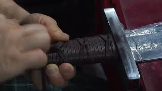 handle wrapping on viking sword [upl. by Larson179]