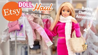 Barbie ETSY Shop Haul Realistic Doll Clothes amp Accessories Review  Christmas Doll Fashion [upl. by Saeger]