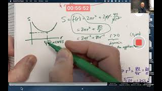 Calc 1 Lec 26C Minimize Surface Area of Cylinder Fixed Volume Max Area of Rectangle under √x [upl. by Ytinirt813]