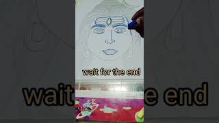 oil pastel colour for the drawing shiv ji drawing bholenath short video [upl. by Atekram]