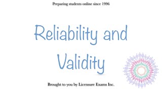 Reliability and Validity  ASWB NCE NCMHCE MFT Exam Prep and Review [upl. by Neerod822]