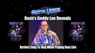 Rushs Geddy Lee Reveals Hardest Song To Sing While Playing Bass Live Book Tour Part 1 [upl. by Russia]