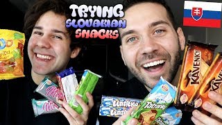 SLOVAKIAN PRINCES TRY SLOVAK SNACKS w David Dobrik and Ugh Its Joe [upl. by Yolanthe]