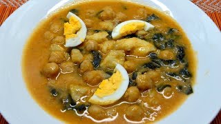 Potaje de Garbanzos con Bacalao Potaje de Cuaresma con TRUCOS [upl. by Bruni]