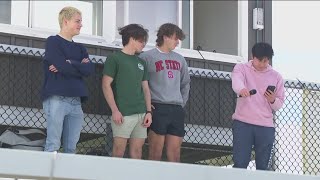 Perrysburg High School students stage walkout to call for an end to gun violence [upl. by Ailemac632]