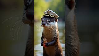 Captain Otter on Duty 🦦❤️‍🔥otter captain cuteanimals adorable wildlife [upl. by Pellegrini773]