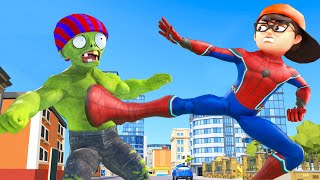 Scary Teacher 3D NickSpider Dismantle Giant ZombieHulk Protect The City  Funny Superhero Animation [upl. by Assenej234]