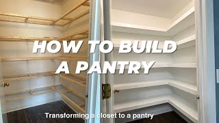 DIY Pantry Build  How to Build Floating Shelves for Pantry [upl. by Esbensen]