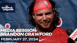 Brandon Crawford Spring Training Media Session  St Louis Cardinals [upl. by Lleryd]