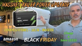 Massive Trailer Power Upgrade with 3 OKMO Lithium Batteries Solar 2000W Inverter and Renogy LCD [upl. by Yecaj393]