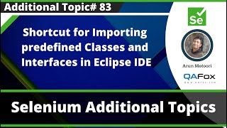 Shortcut for Importing predefined Classes and Interfaces in Eclipse IDE [upl. by Naols288]