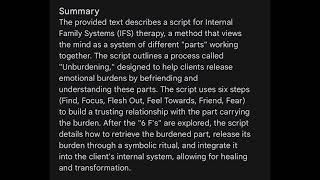 Unburdening Parts in IFS Internal Family Systems [upl. by Corella]