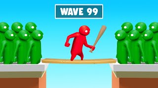 Can You Beat 100 Waves Of ZOMBIES Gang Beasts [upl. by Ahsirtak]