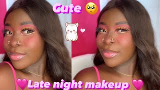 🩷Late night makeup cute🩷🎀 [upl. by Pearl471]