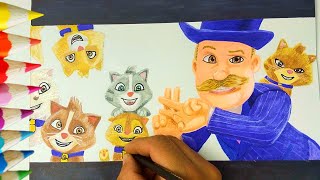 Dibujo del Alcalde Humdinger de PAW PATROL junto con sus GATITOS [upl. by Ycart]