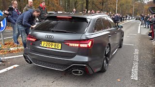 Audi RS6 Avant C8 with Akrapovic Exhaust Accelerations Sounds [upl. by Darrill]