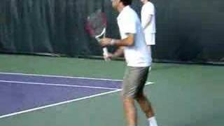 Federer Practicing at Sony Ericsson 2008 [upl. by Gannie407]