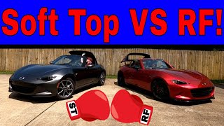 Mazda MX5 Miata Soft Top VS RF Retractable Fastback Buyers Guide Which Is Better Vote Now [upl. by Ahsini]