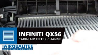 Infiniti QX56 Cabin Air Filter Replacement  2011 2012 2013  AQ1216C [upl. by Yasui]