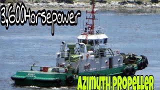 Azimuth type assisting tug Mt Adara at MICT port manila3600horsepower main engine  Marinosvlog TV [upl. by Annwahsal972]