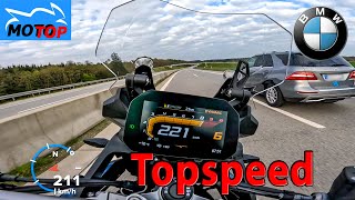 BMW F850GS 2023  TOPSPEED on AUTOBAHN  GPS 209 kmh [upl. by Ahsirhcal]