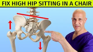 SelfCorrect a High Hip amp Unlevel Pelvis Sitting in a Chair  Dr Mandell [upl. by Leff]