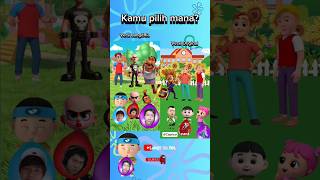 Lomba tiup balon paling besar  Versi LangitRia dan Original kartun shorts funny [upl. by Reifinnej]