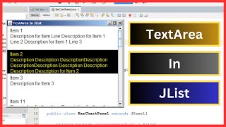 Java Tutorial How to Add JTextArea inside JList In Java Netbeans WITH SOURCE CODE [upl. by Lered]