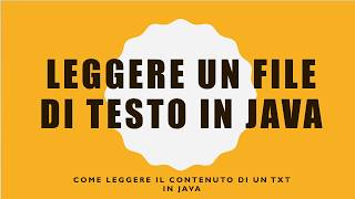 Leggere un file di testo in java silent video [upl. by Theona943]