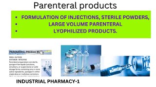 formulation of injections  sterile powder larger volume parenteral  lyophilized products [upl. by Kimura795]