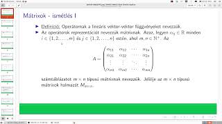 ONFIZ10401 Elemi lineáris algebra előadás 2024 október 17én [upl. by Sirob48]