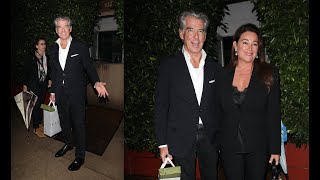 Pierce Brosnan and Keely Shaye Smith are all smiles after having dinner with friends [upl. by Adnilemre824]