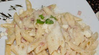 Paste cu șuncă și smântână pentru gătit 😋Pasta with ham and cream for cooking 🤪 [upl. by Leiser968]