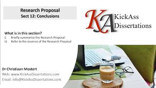 Research Proposal 12 Conclusion  Dissertation Writing  KickAssDissertationscom  2020 [upl. by Trinia761]