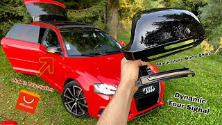 Install Clignotant Dynamique Coque Retro NoirTourn signal miroir cover black Audi a3 8p AliExpres [upl. by Haeckel]