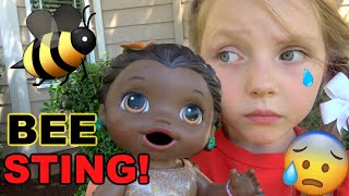 BABY ALIVE gets STUNG by a BEE The Lilly and Mommy Show The TOYTASTIC Sisters FUNNY KIDS SKIT [upl. by Denys]