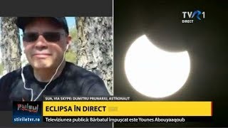 Eclipsa de Soare din SUA Dumitru Prunariu şi Alexandru Mironov în direct la TVR1 [upl. by Engeddi]