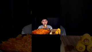 Spicy Noodles With Spam Mini Corn Dog Fried Rice Paper MukBang shorts viralvideo [upl. by Zitah]