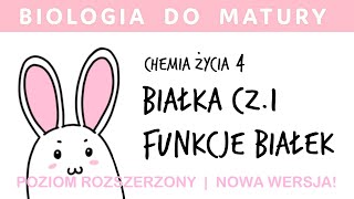 NOWA WERSJA HQ Chemia życia 4  Białka proteiny funkcje białek  biologia do matury liceum [upl. by Brader]