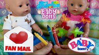 💌 FAN MAIL 👍🏼 Reading Letters From Our Fans With Baby Born Dolls  Emma amp Ethan 😊 [upl. by Swithbert]