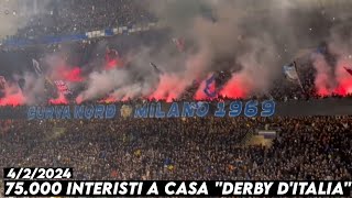 75000 INTERISTI A CASA quotDERBY DITALIAquot  Intermilan vs Juventus 422024 [upl. by Attoynek173]