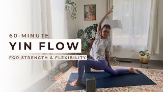 60minute yin yoga FLOW for strength amp flexibility FOR HIKERS [upl. by Yecies850]