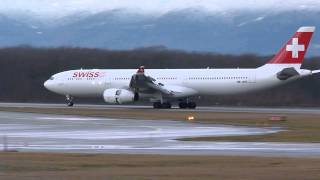 HD Swiss Airbus A330300 landing at GenevaGVALSGG [upl. by Papert879]