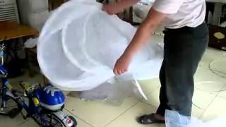 How to fold a hoop skirt crinoline petticoat 4 [upl. by Rairb299]