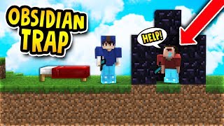 HILARIOUS OBSIDIAN TRAP Minecraft Bed Wars Trolling [upl. by Ettesyl]